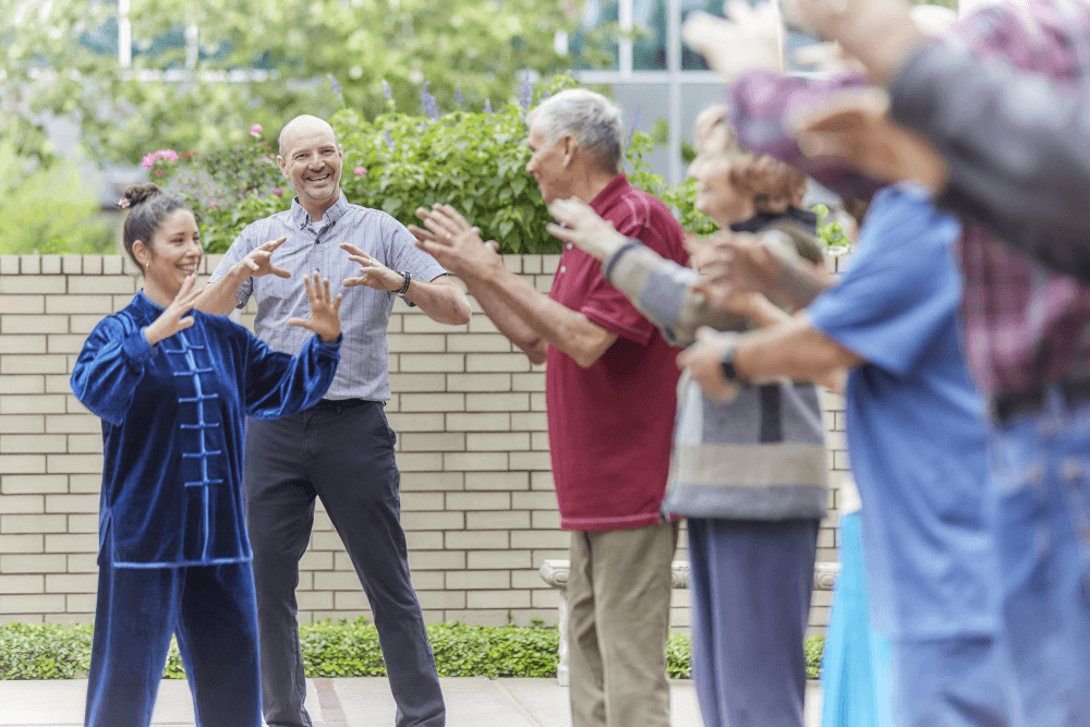 Day Program participants enjoy Tai Chi and other activities to keep them active and healthy. 