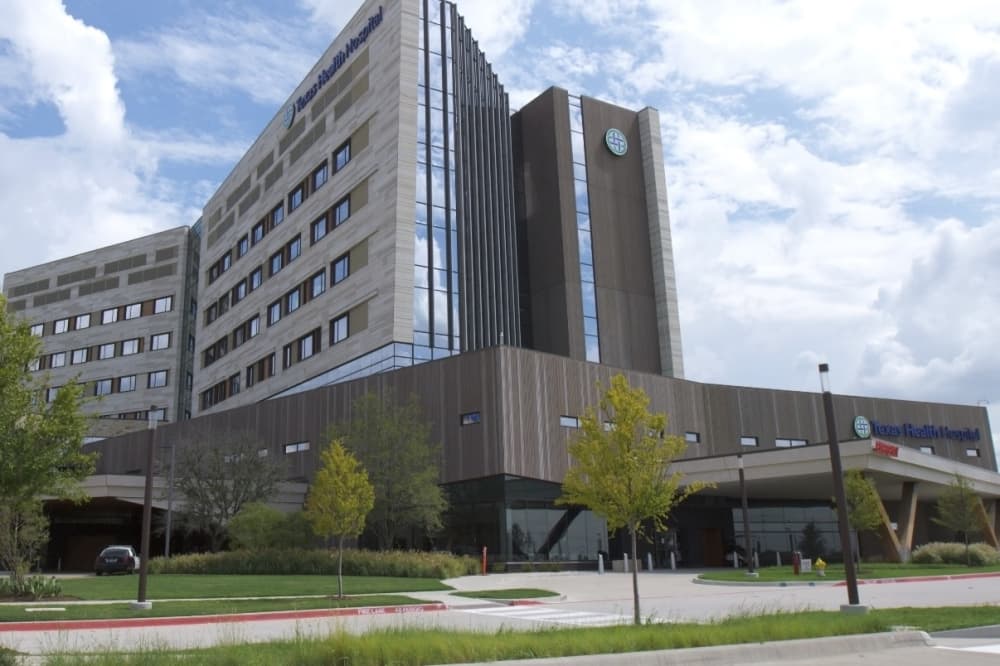 the exterior of a large hospital
