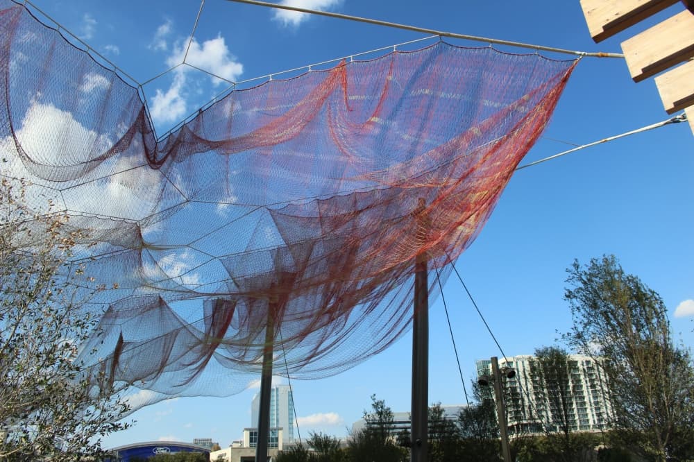 Butterfly rest stop by janet echelman at kaleidoscope park