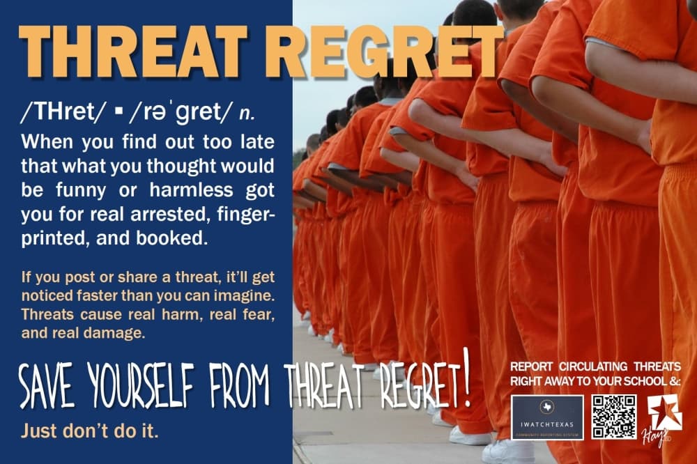 Hays CISD rolls out “threat regret” campaign following student-made campus threats