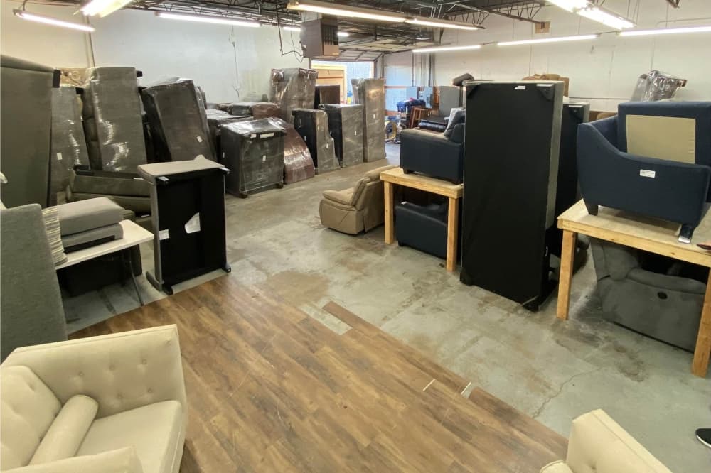 several pieces of used furniture. 