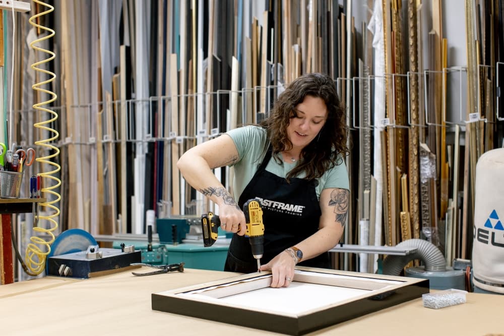 The women-owned shop, located in West Lake Hills, offers custom picture frame design, canvas stretching, printing, and more. (Courtesy FastFrame and The Westlake Gallery)