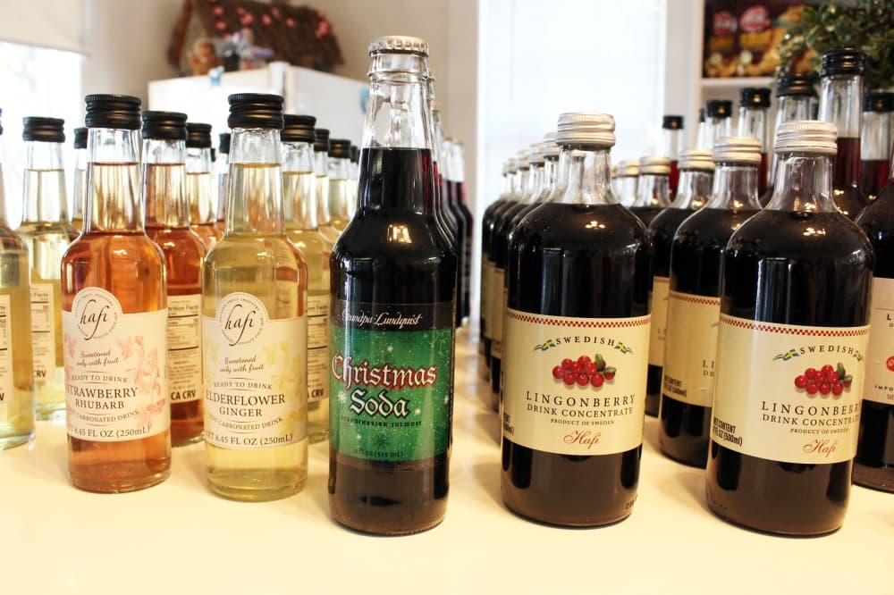 Various bottled drinks. 