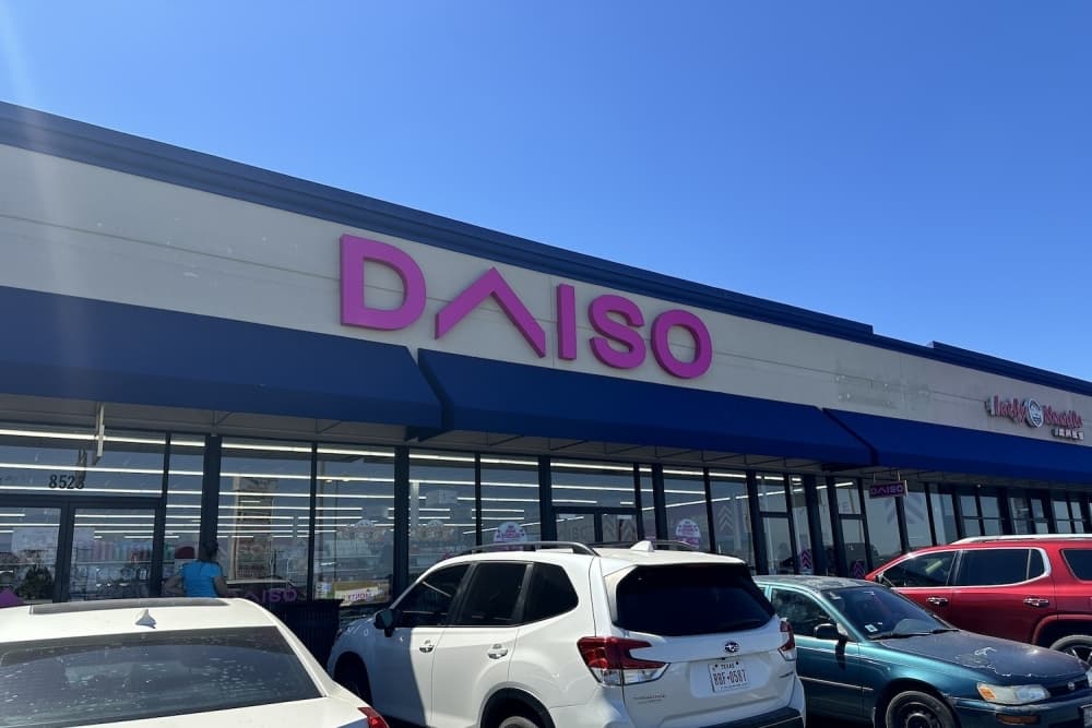 Image shows Daiso storefront
