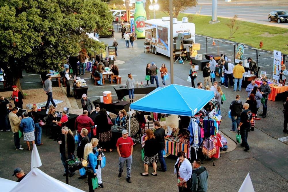 An image of attendees shopping at a previous Tequila Fest. 