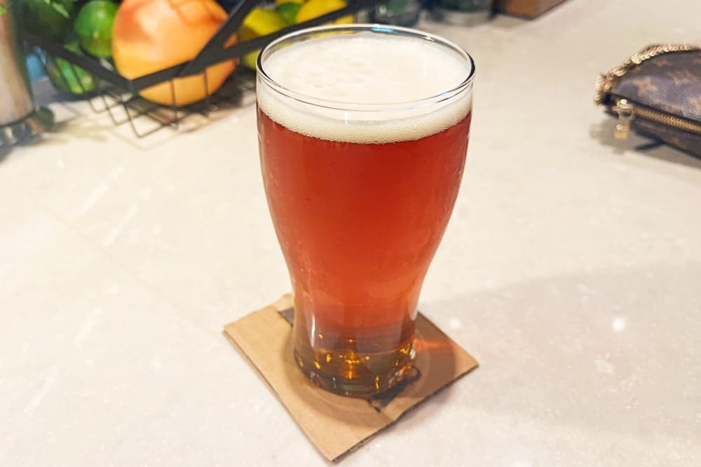 beer in a glass
