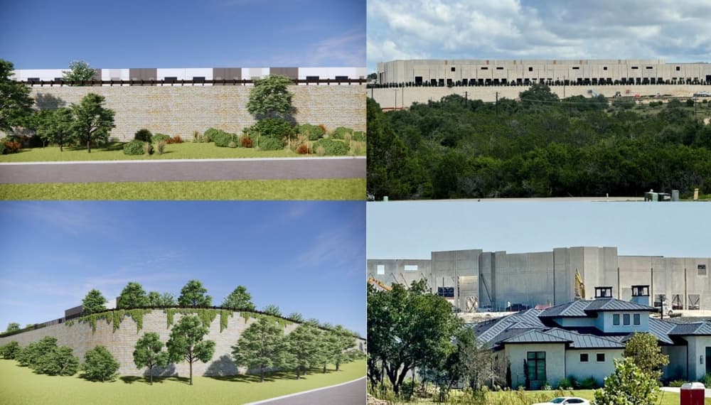 renderings versus photos of west austin business park 