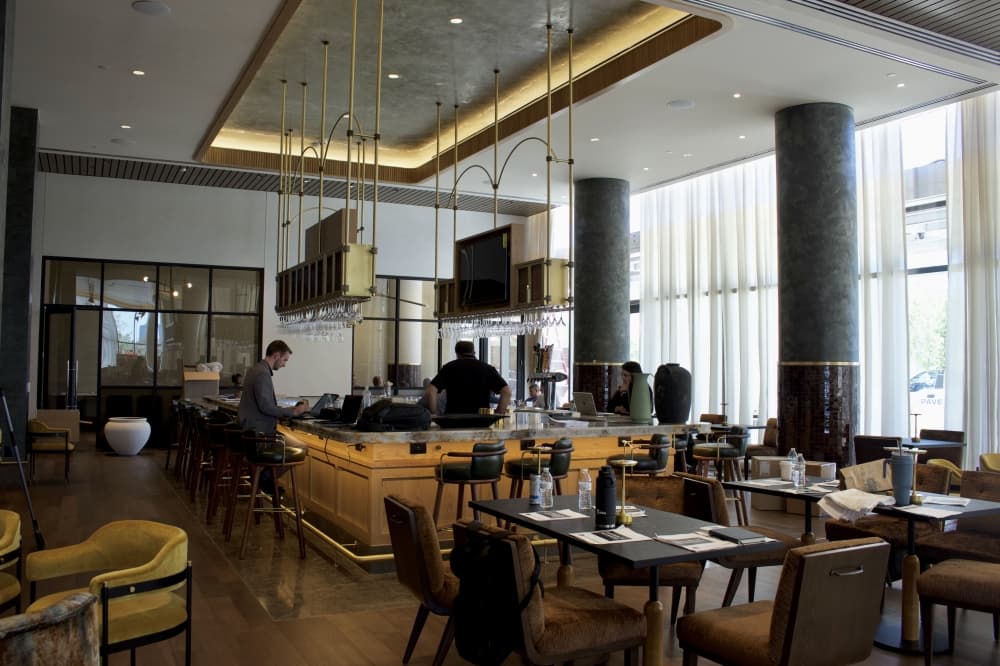 Inside the hotel will be an Italian restaurant called Palato Italian Kitchen and Lounge. The restaurant will serve breakfast, lunch and dinner options. It will also provide picnic lunches with to-go wines and more to enjoy next door at Kaleidoscope Park. (Alex Reece/Community Impact) 