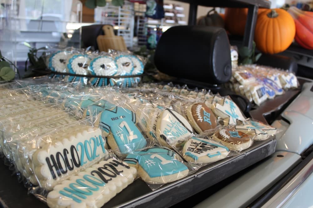 Decorated cookies are available for purchase and the designs change depending on the time of year and the occasion. (Samantha Douty/Community Impact)