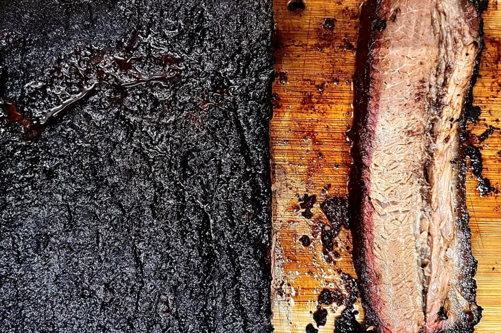 A photo of the brisket served at the food truck. 