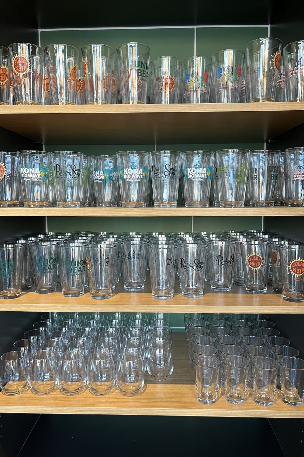 Glasses on a wall