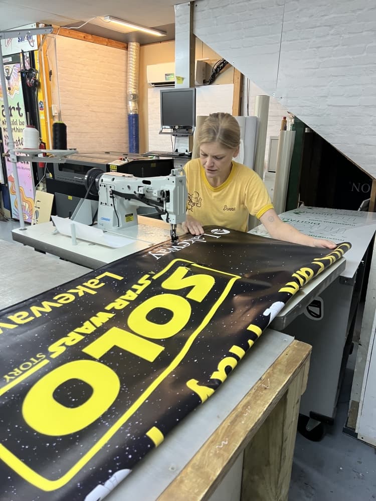 large sign being printed
