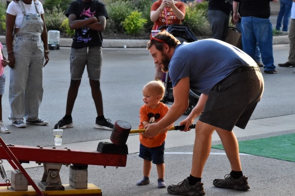 child competing in game 