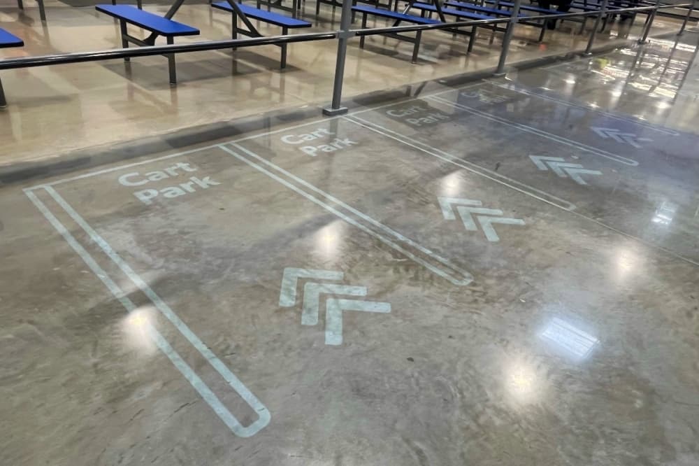 signs on the floor 