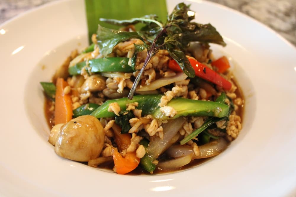 Spicy basil leaves from Manee Thai