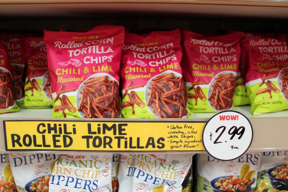 Bags of Chili lime tortilla chips.