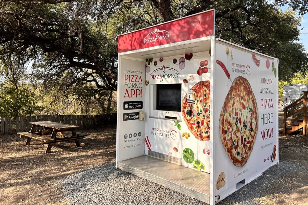 PizzaForno offers vending machine pizza in Gruene