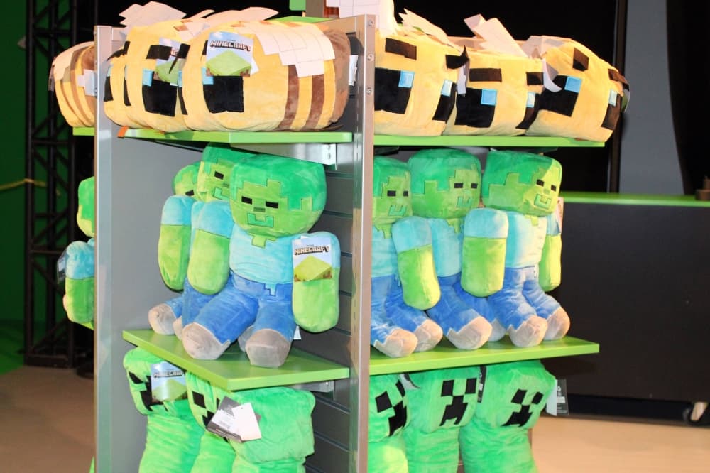Plush Minecraft game figures. 