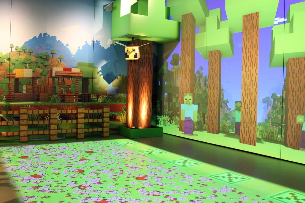 Interior of interactive experience. 