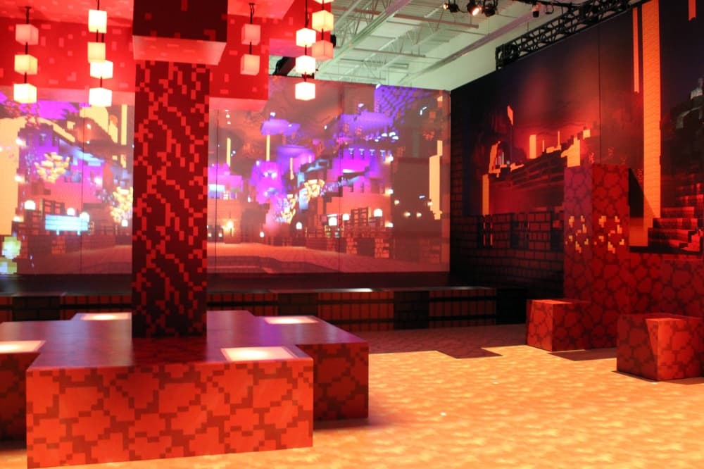 Interior of interactive experience. 