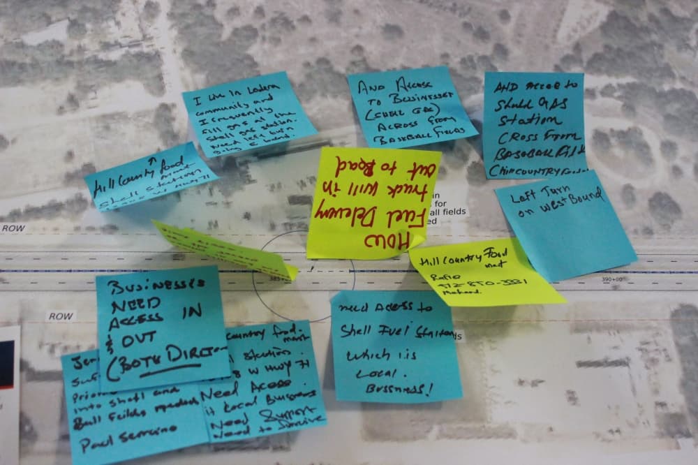 sticky notes with resident comments