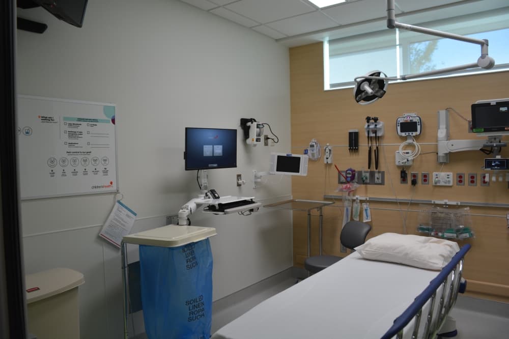 The emergency room within the new Children's Medical Center Plano has 48 rooms, nearly double the capacity of the existing facilities.