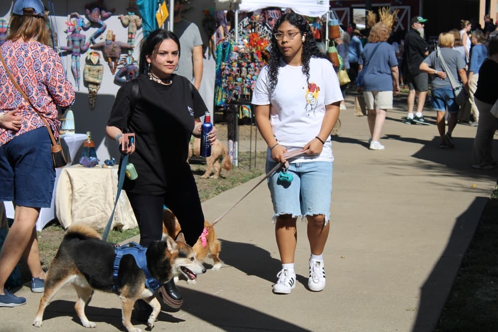 People walking through Huffhines Harvest Fest