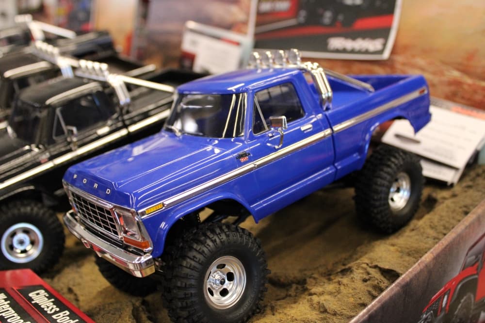An RC truck on display