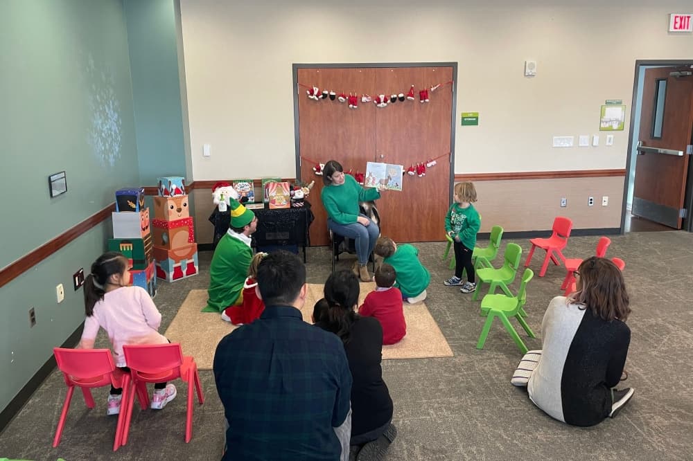 An image of story time at a previous year's event. 