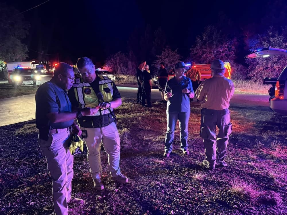 The wildfire began in the early afternoon near the 100 block of Hudson Road on Nov. 3. (Courtesy Nicholas Teague/Bastrop-Travis Counties Emergency Services District No. 1)