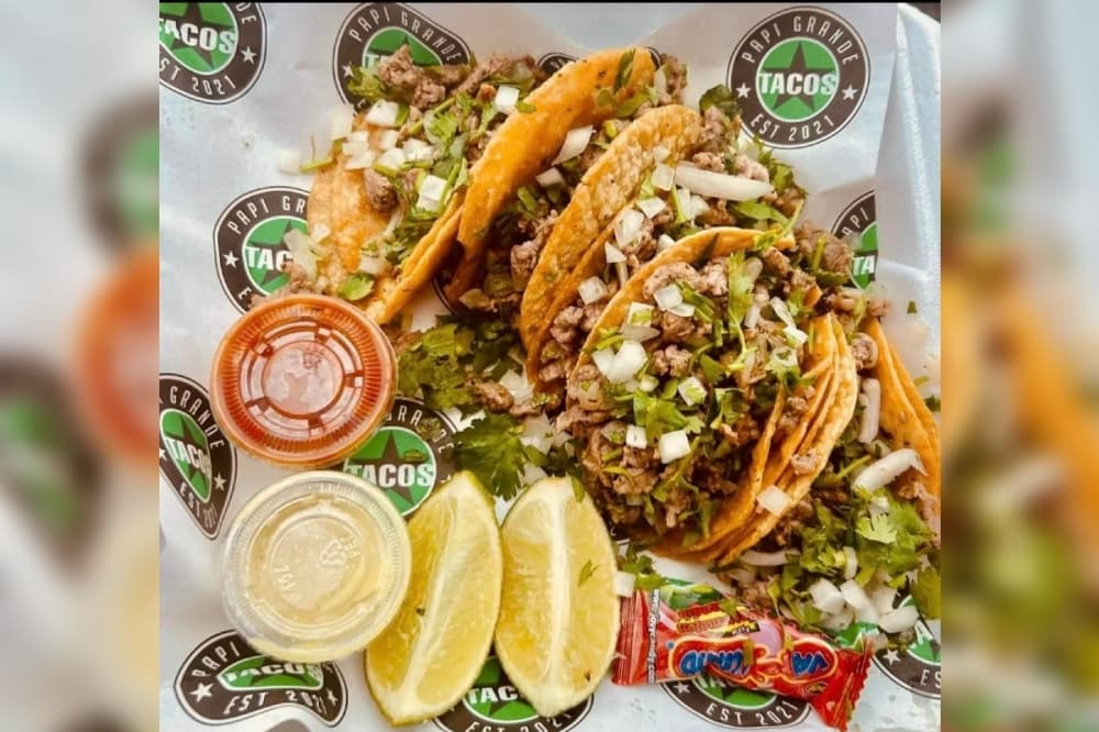Tacos Papi Grande offers beef and chicken birria, al pastor, asada dishes, like tacos, nachos, ramen and grilled cheese. (Courtesy Tacos Papi Grande)