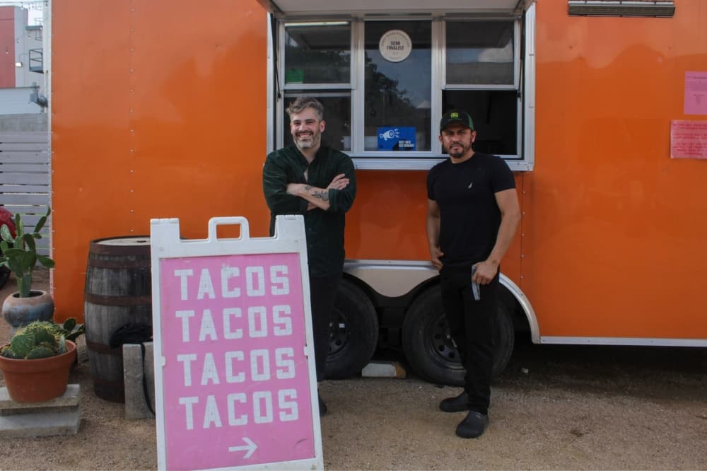 An image of the team at the taco truck