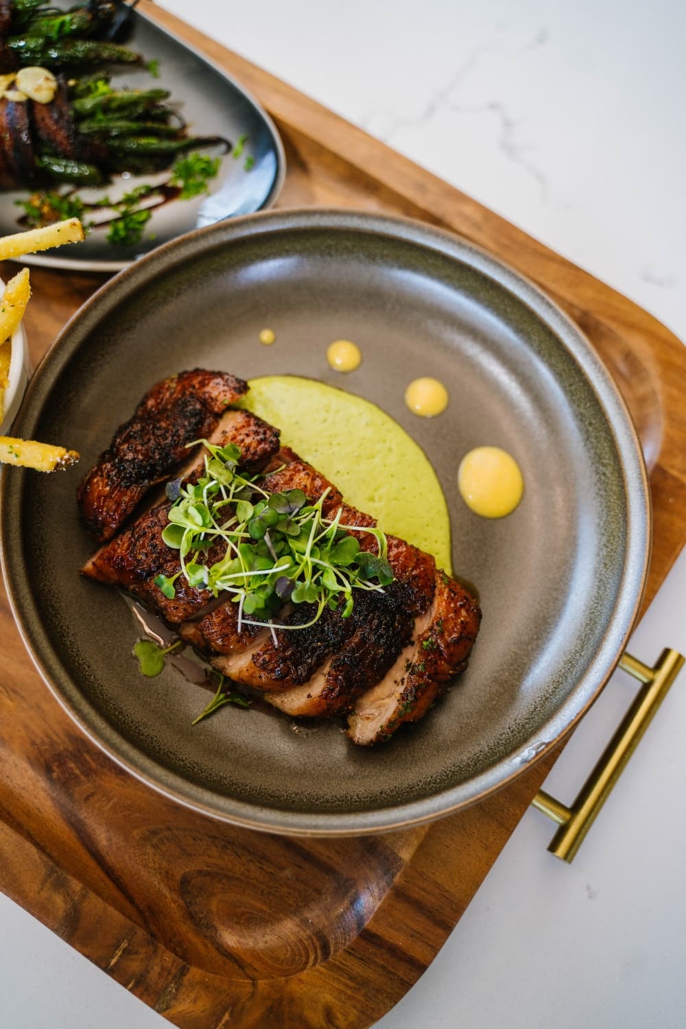 An image of the duck served at the restaurant. 