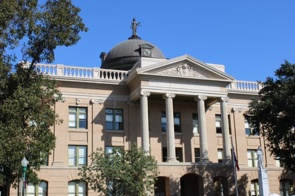 The Williamson County Courthouse was built in 1911 and was named as a Texas Historic Landmark in 1988.
