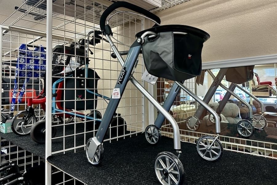 The store sells rollators, wheelchairs, reclining lift chairs and more from a variety of brands. Restoring Mobility's showroom location is next to Buttermilk Cafe at 1324 E. Common Ste. 304, New Braunfels. (Thalia Guzman/Community Impact)