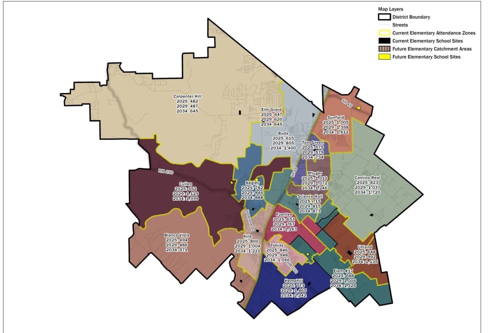Hays CISD officials approve final attendance rezoning map for 2025-26