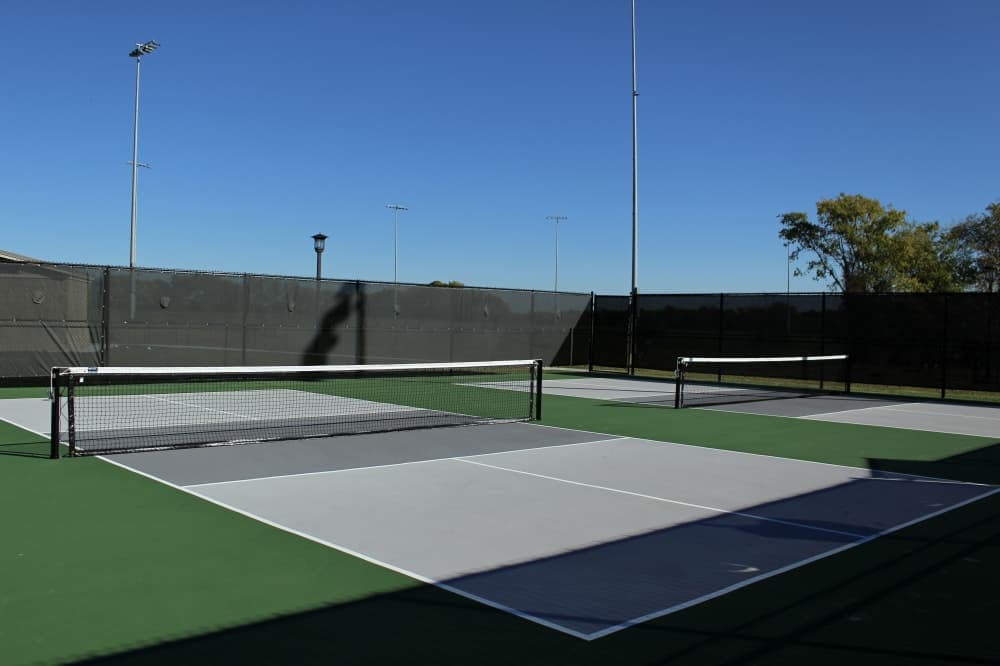 One of the four pickleball courts at Lakewood Park. (Alex Reece/Community Impact) 