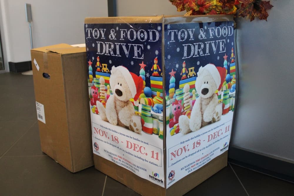 Toy and food drive collections begin at Richardson city facilities