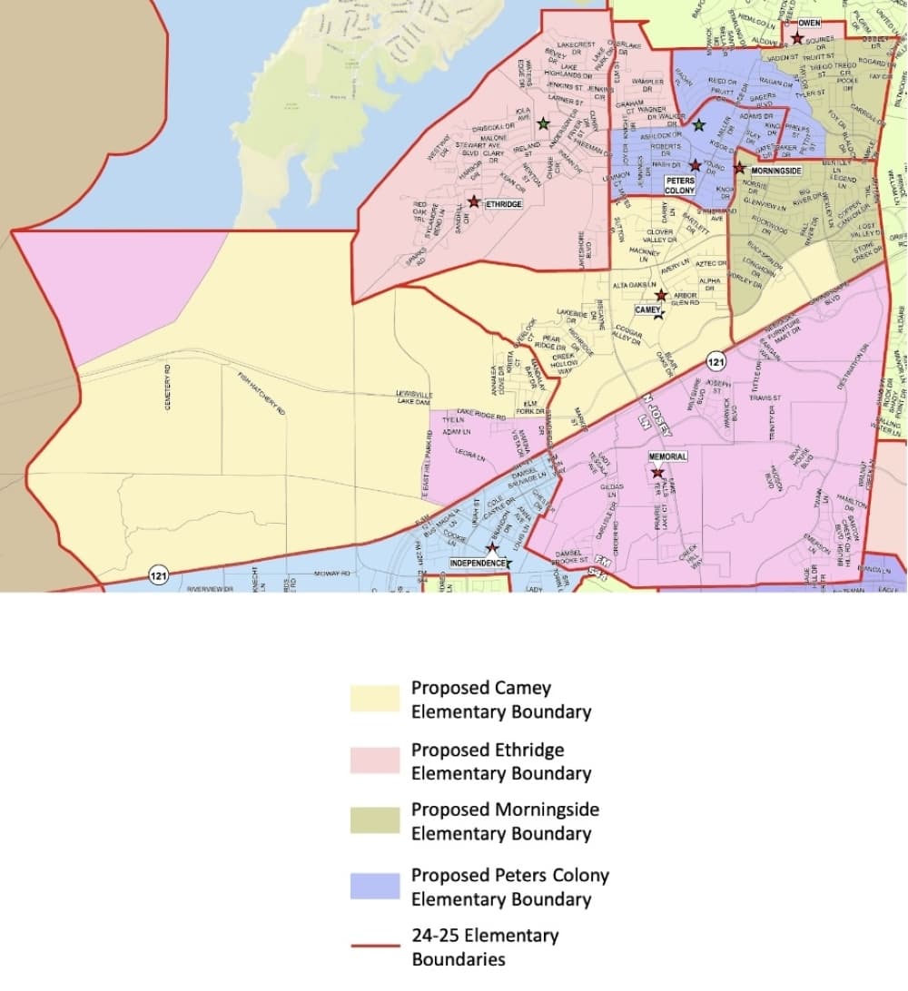 Boundary adjustments if B.B. Owen Elementary closes. 