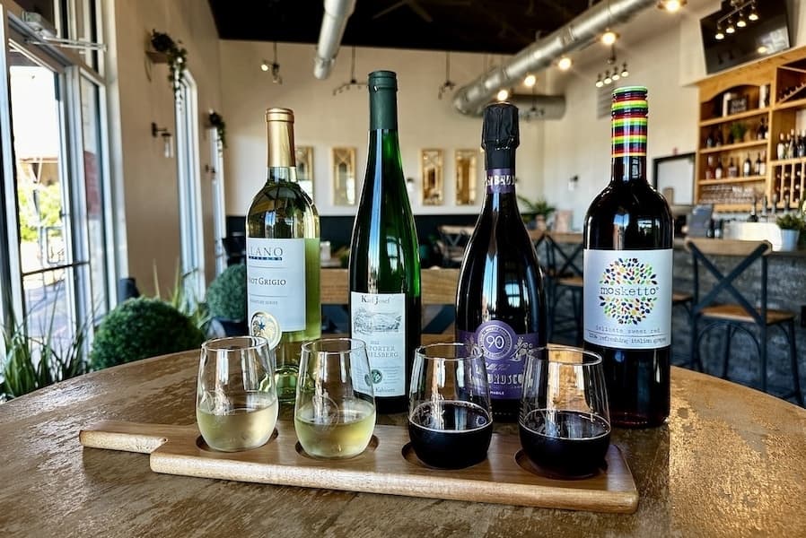 Sip Wine Garden offers mixed wine flights that range from $22-$25.  (Thalia Guzman/Community Impact)
