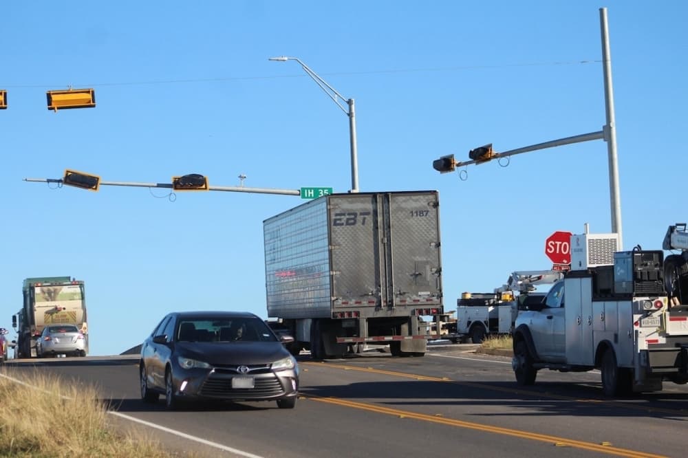 Traffic light installation almost complete at Robert S. Light Blvd., I-35 in Buda