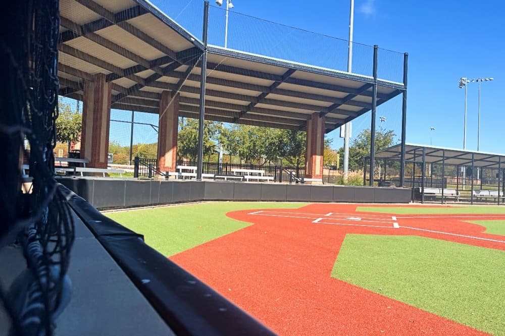 backstop at baseball field