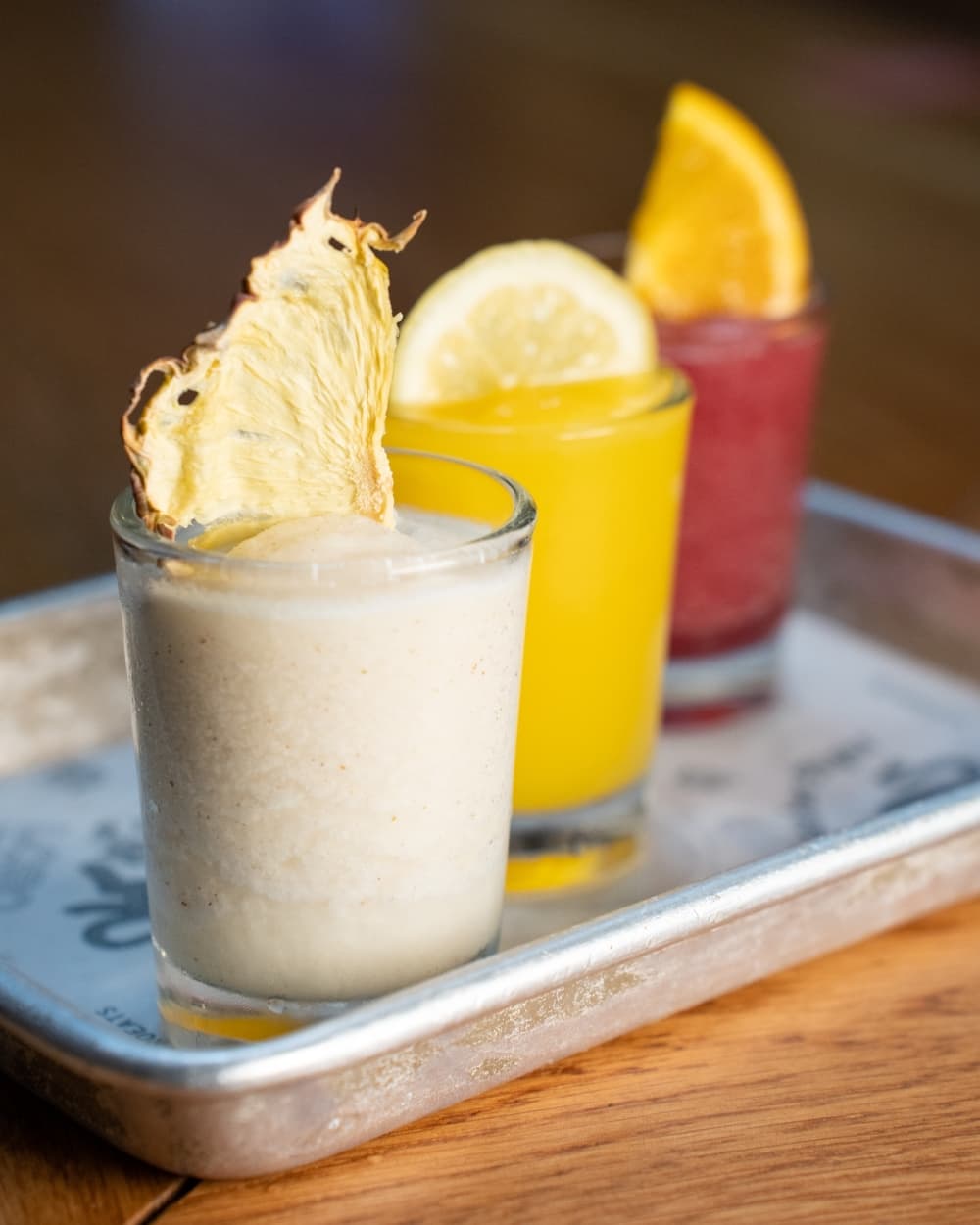An image of the boozy slushees available at the restaurant. 