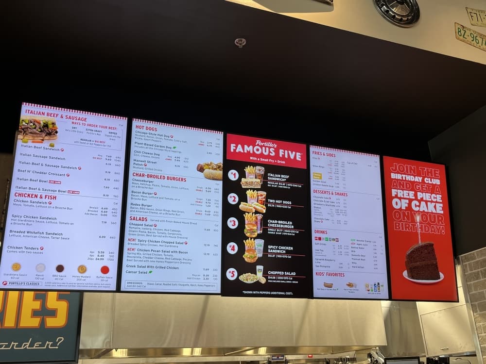 Portillo's menu