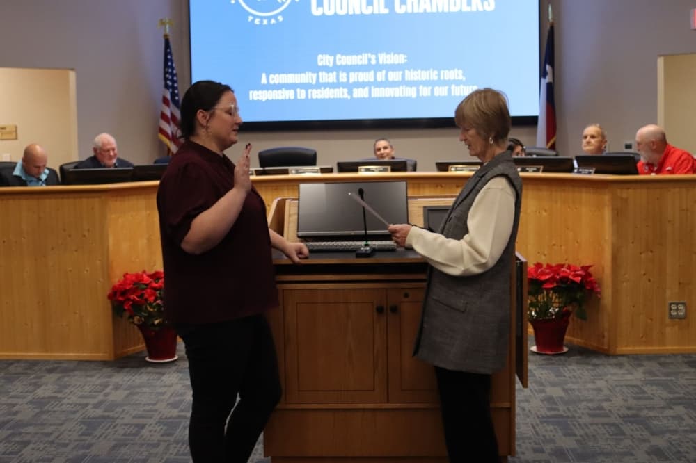 Katie Cunningham retained her Place 4 city council seat after being sworn in on Dec. 2. (Courtesy city of Cibolo)