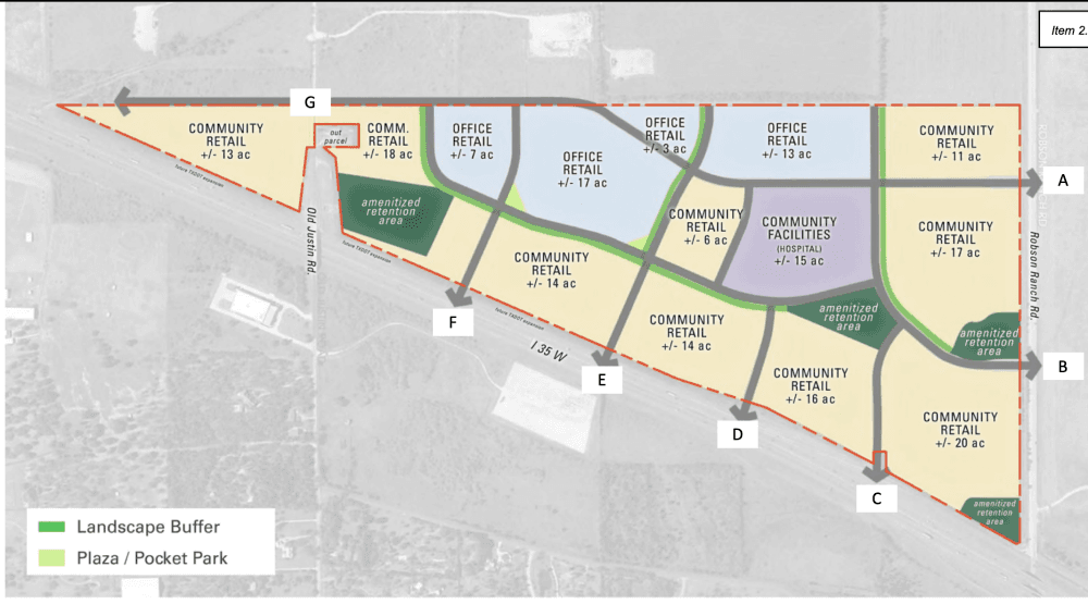 A site plan for the proposed development