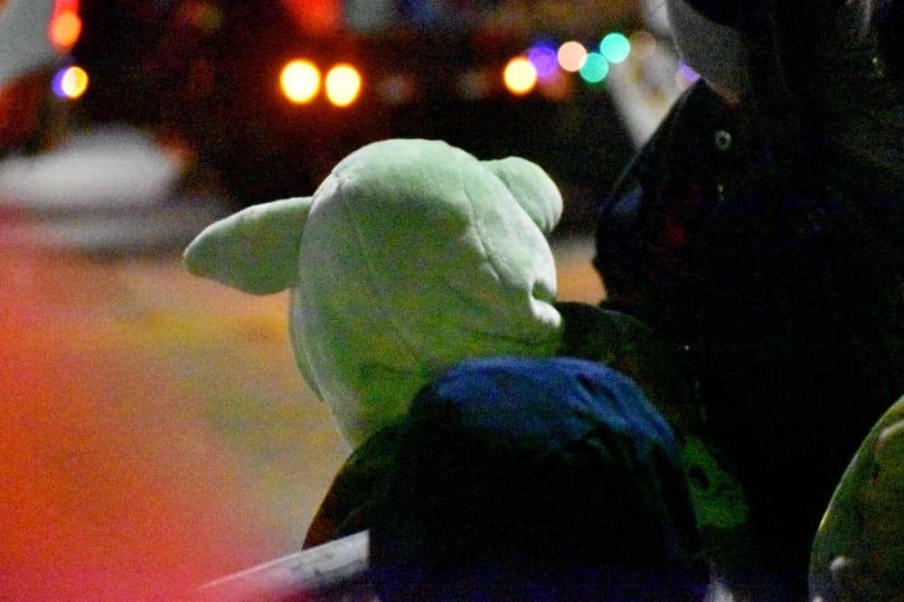 child watching parade