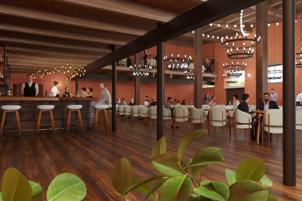 Rendering of the restaurant