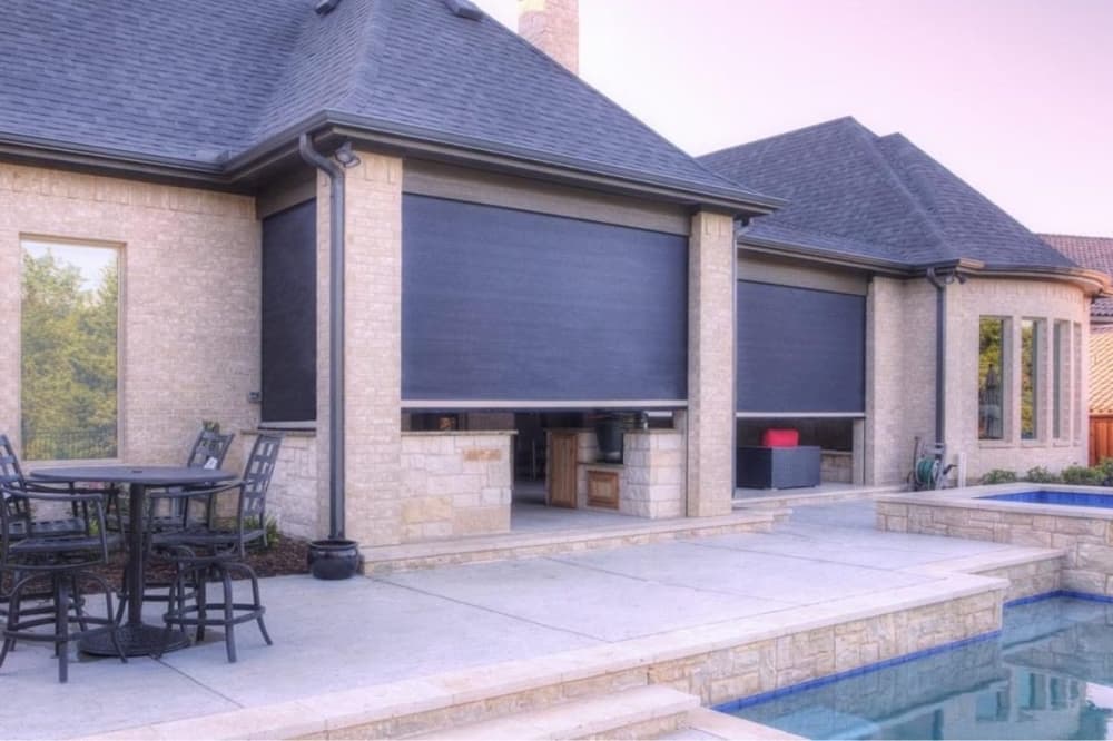 Exterior window shades and solar screens for both residential and commercial can be motorized, Buchhorn said. (Courtesy  Bumble Bee Blinds North Houston)