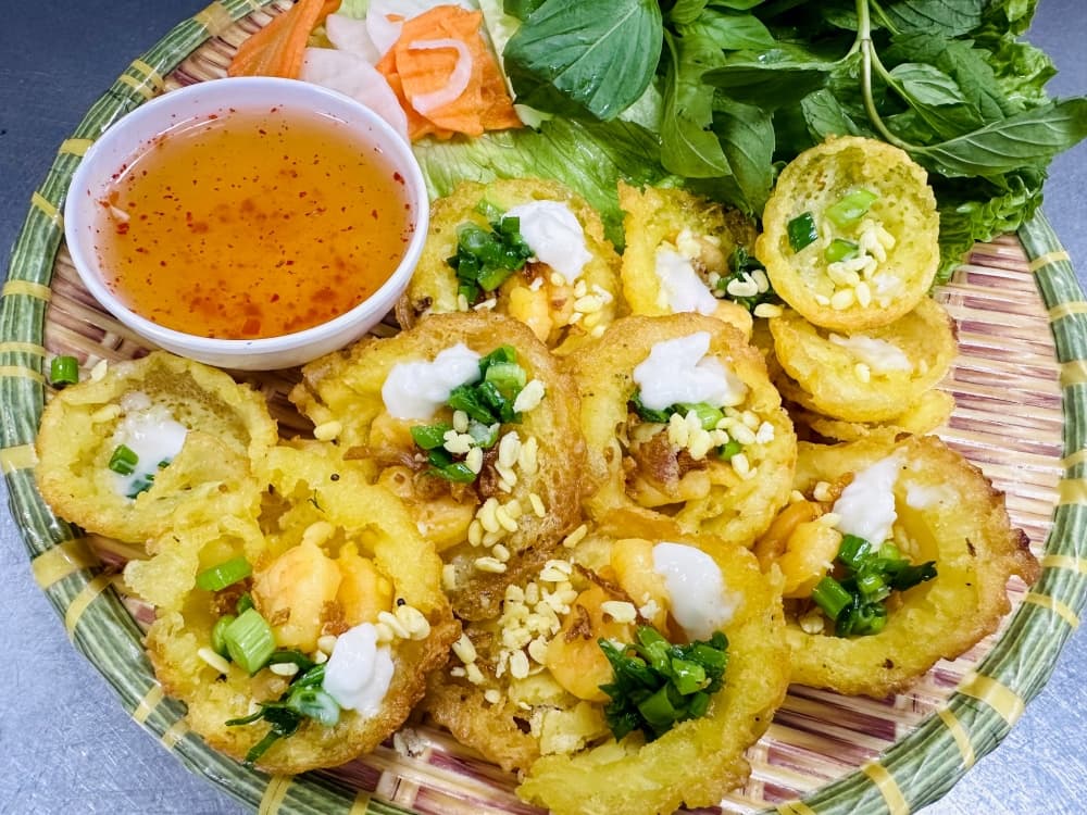 An image of the savory pancakes served at the restaurant. 